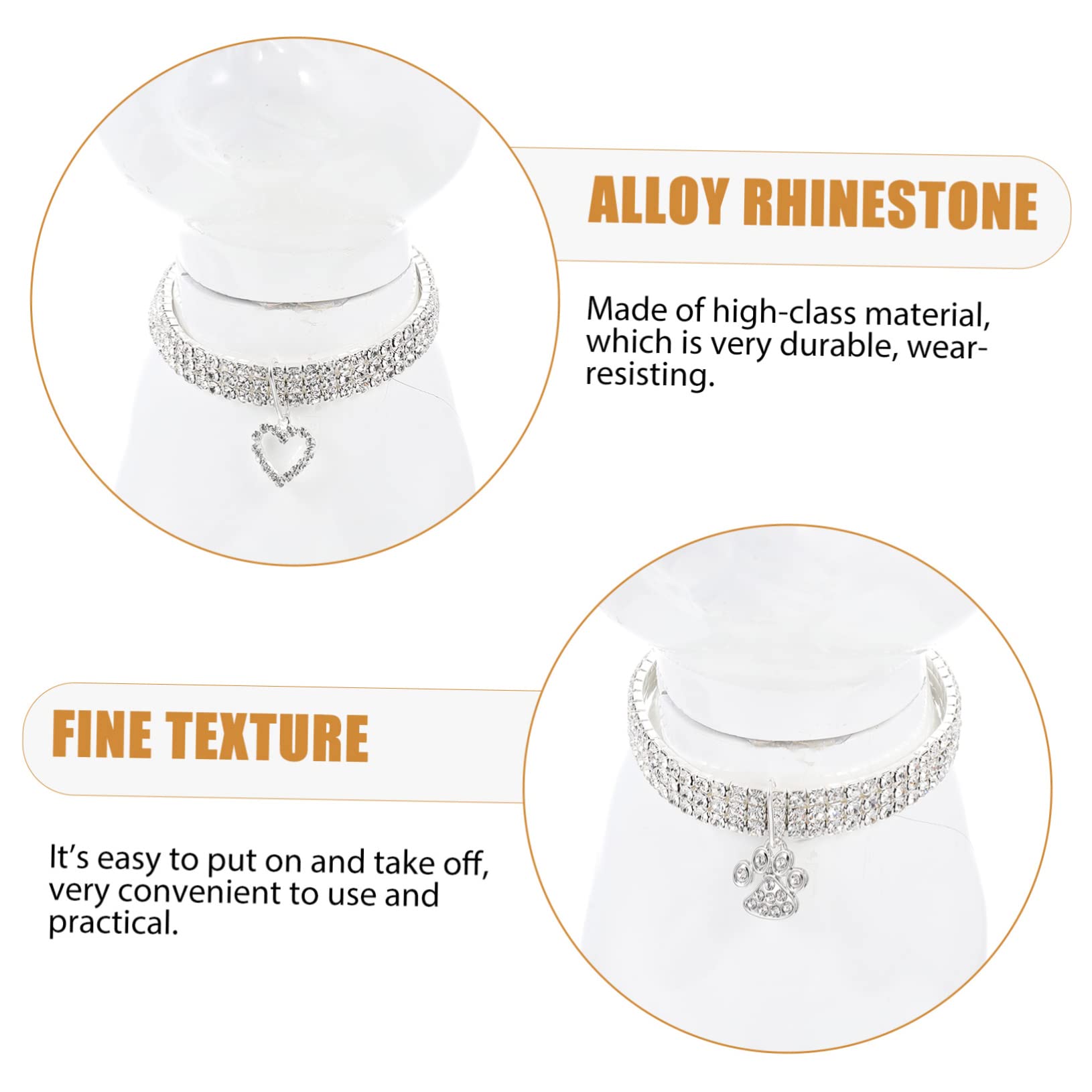 Sosoport 9 Pz collare per animali domestici gioielli per per cani collane d'argento gatto collana arredamento collare per cani fornitura di gatti elastico Accessori corda decorare