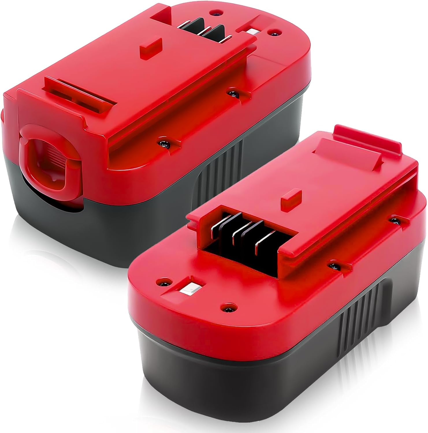 2Packs HPB18 Replacement for Black and Decker 18V Battery Ni-Mh Compatible with Black and Decker 18 Volt Battery HPB18 244760-00 A1718 FS18FL FSB18 Firestorm Cordless Power Tools（Red）