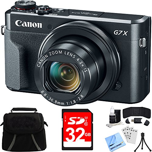 Canon PowerShot G7 X Mark II Digital Camera w/Accessory Bundle Includes Camera, Bag, 32GB SDHC Memory Card, Card Wallet + MORE