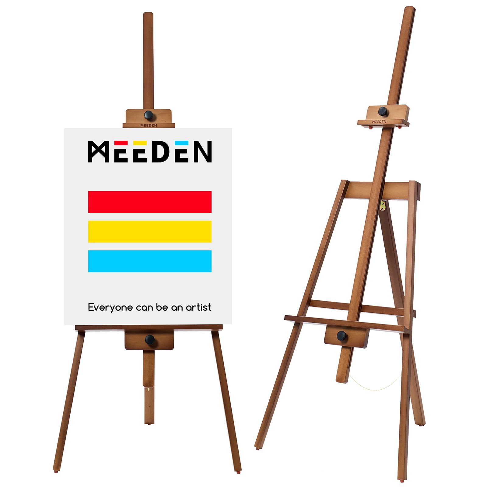 MEEDEN Chevalet de peinture: chevalet en bois de hêtre massif pour peinture