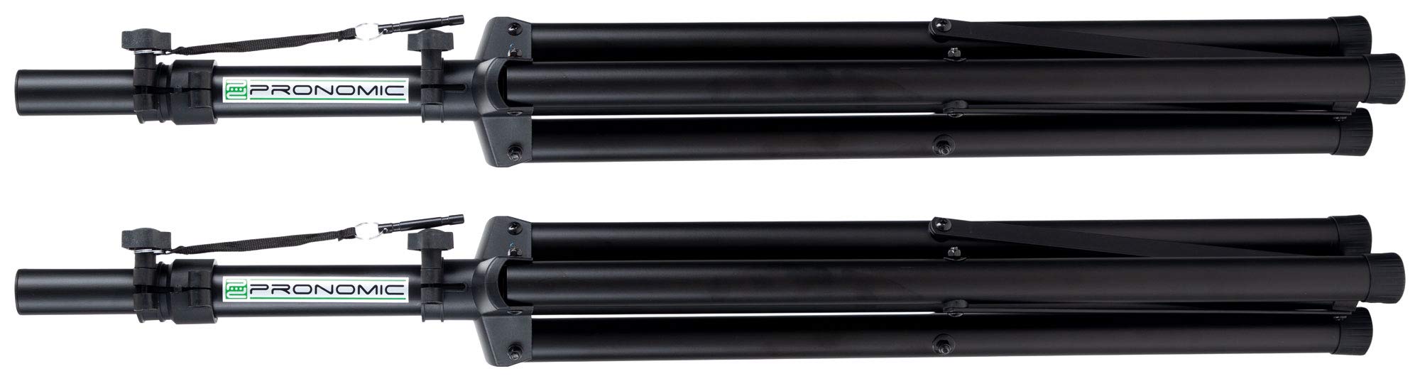 Pronomic SPS-1S Eco-Set - 2 Boxenstative aus Stahl, ausziehbar von ca. 120-193 cm, Belastbarkeit: max. 35 kg - mit robuster Transporttasche - schwarz