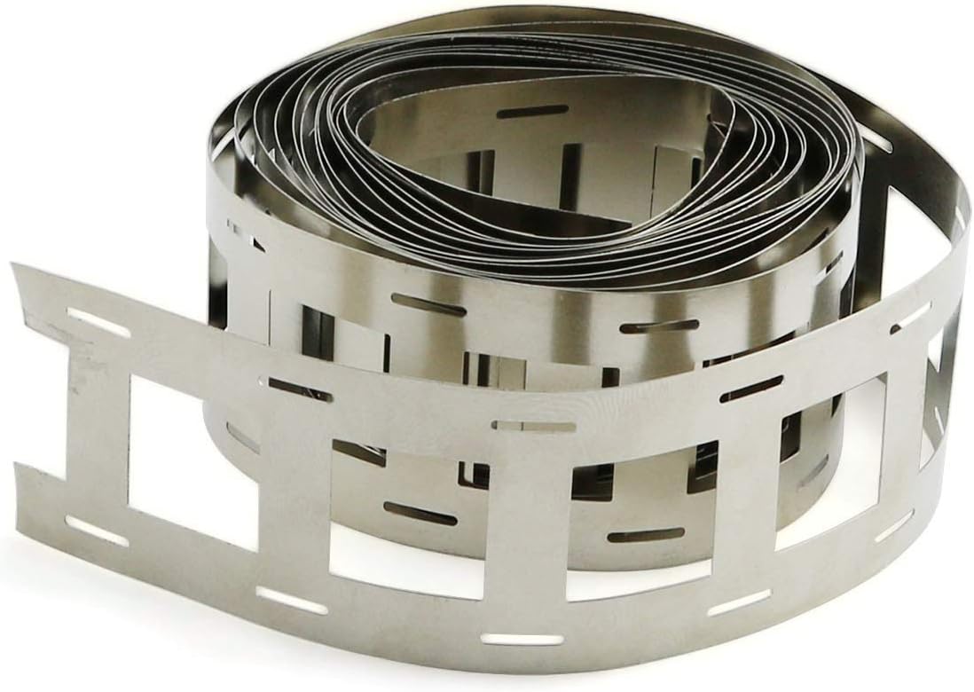 ZRM&E 1 Roll 18650 Lithium Battery Pack Nickel Plating Strip 20.25mm Spacing 2 Parallel Batteries Spot Welding Nickel Plated Belt