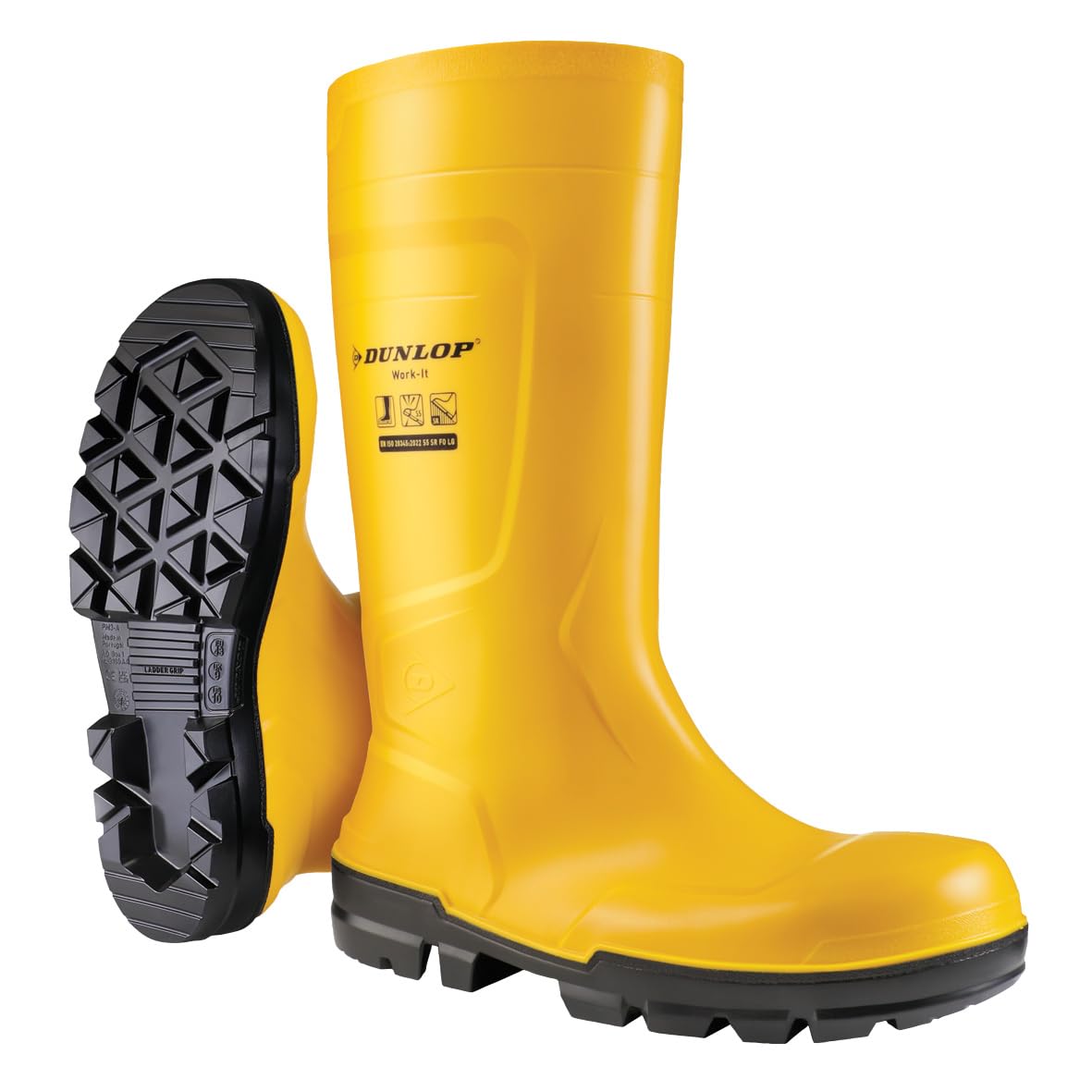 Dunlop Work-It Full S5 Safety Wellington Yellow UK15 Colour: Yellow, S