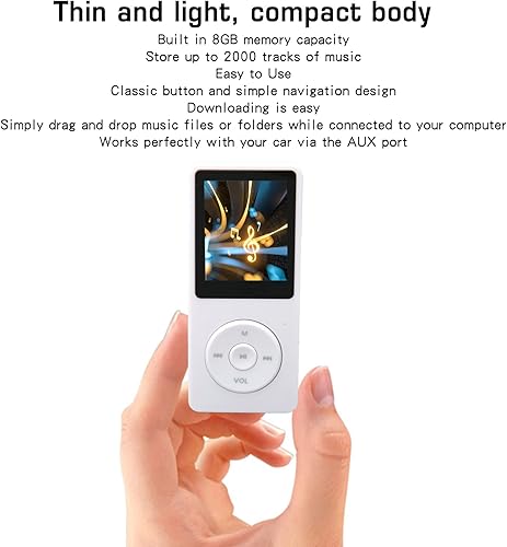 Miniatura 7 de Reproductor MP3 MP4 de 8 GB, reproductor de MP3 clásico de pantalla de 1.8 pulgadas, memoria de 8 GB de 64 GB expandible 30 horas de reproducción