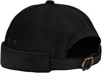 XYIYI Mens Docker Cap Brimless Hats Skullcap Worker Sailor Cap Rolled Cuff Retro Beanie Hat