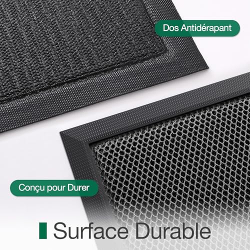Paillasson extérieur tapis entrée antidérapant gris foncé 80x120 cm - 8
