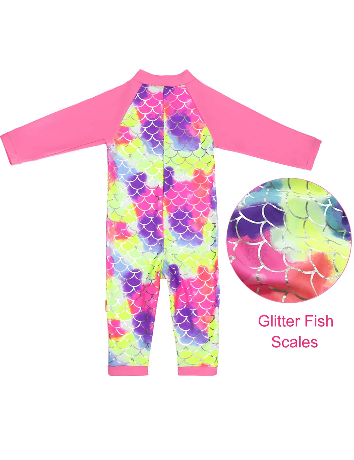 weVSwe Baby Toddler Boy Swimsuit Long Sleeve Baby Swimwear UPF 50+ Sun Protection Rash Guard Swimming Costume with Crotch Zipper 0-3 Years — view 100
