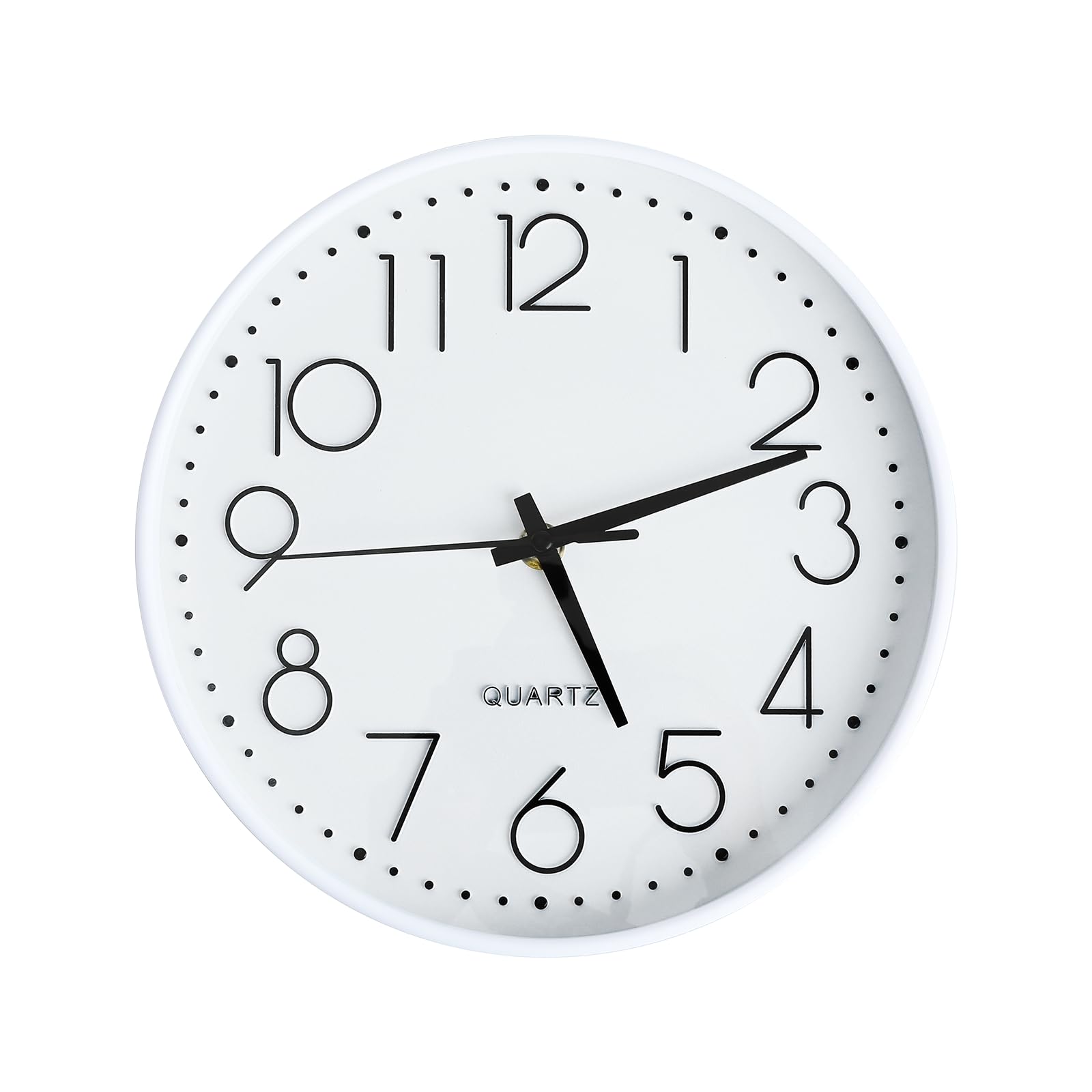 SURPN Wall Clock, Silent Non Ticking, 8 Inch Small Wall Clocks, Battery Operated Decorative Modern Round Wall Clock for Office, Home, Bathroom, Kitchen, Bedroom, School, Living Room - White