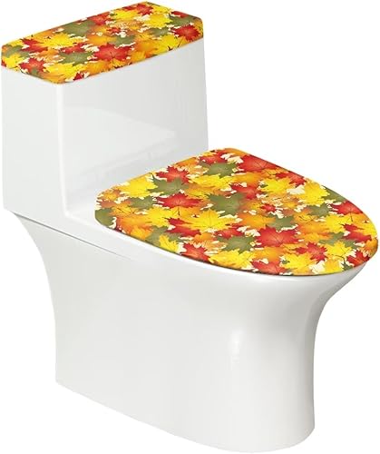 KUIFORTI Juego de 2 tapas de inodoro con diseño floral abstracto, funda de repuesto duradera para asiento de inodoro, juego de accesorios de baño