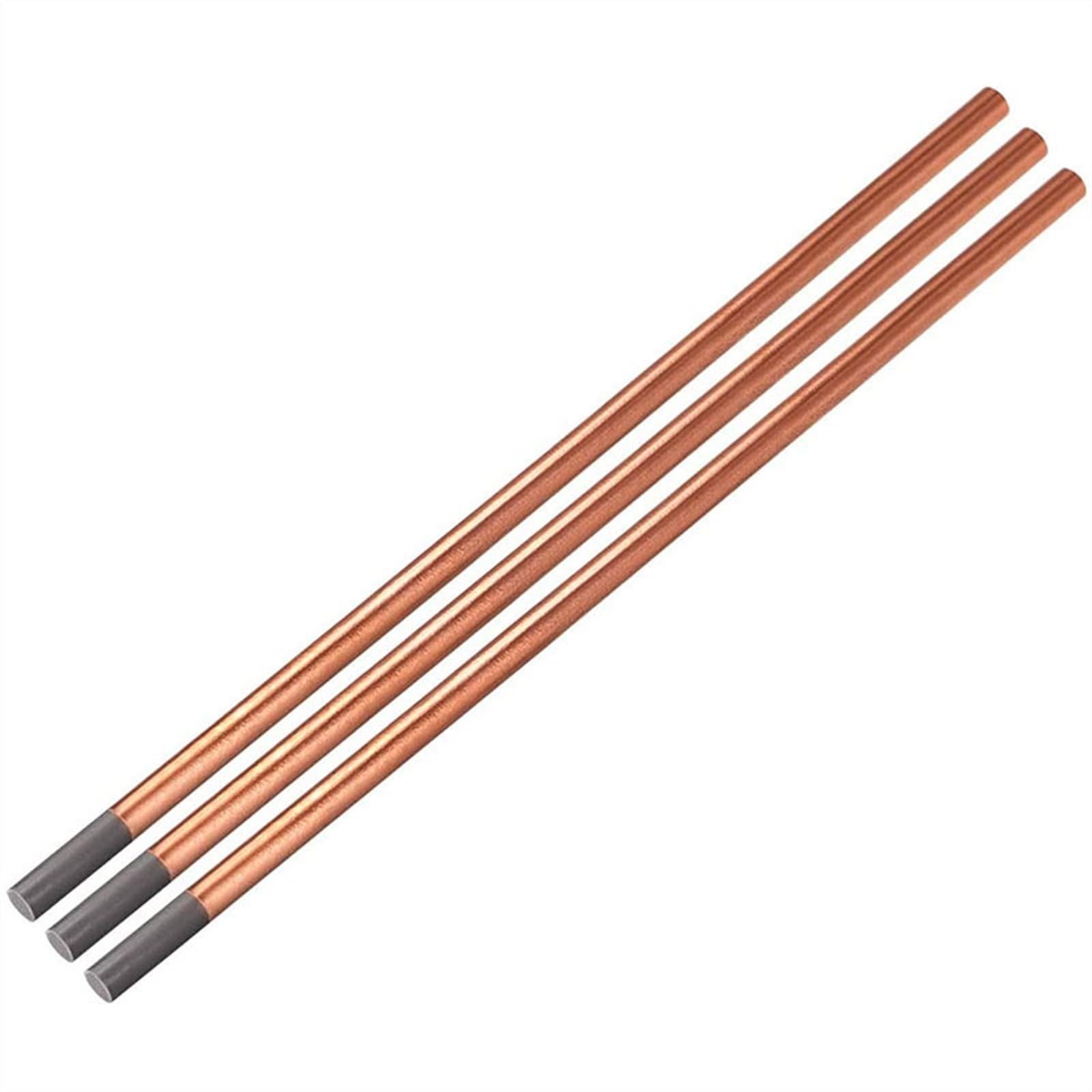 Varillas de electrodo de soldadura para pistola de gas CC, 5 electrodos de grafito redondos de cobre, varillas de soldadura de 4 a 12 mm