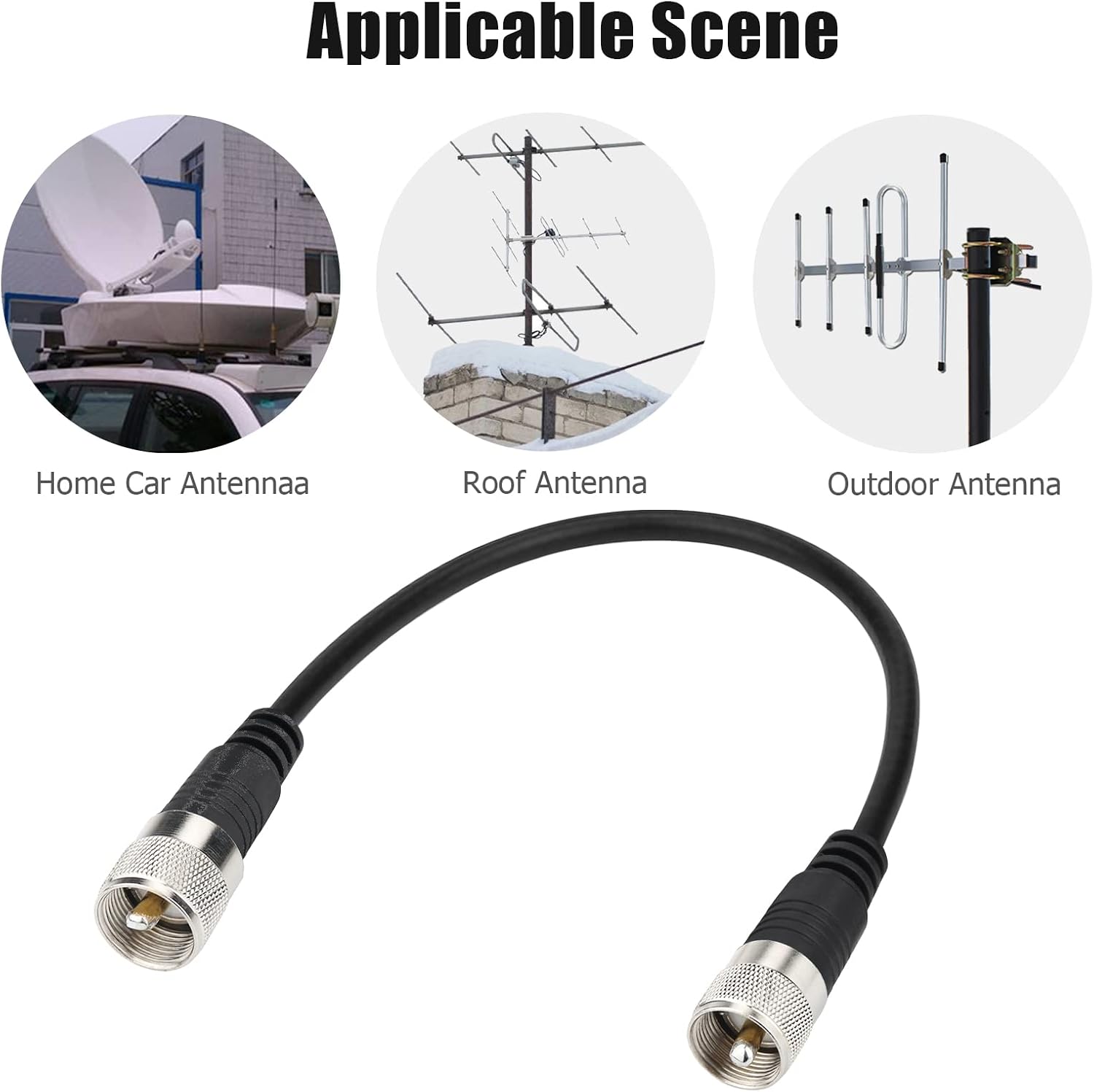 Ullnosoo RG8x Coaxial Cable 35 ft, CB Coax Cable, UHF PL259 Male to Male Low Loss CB Antenna Cable, 50 Ohm for HAM Radio, Antenna Analyzer, Dummy Load, SWR Meter