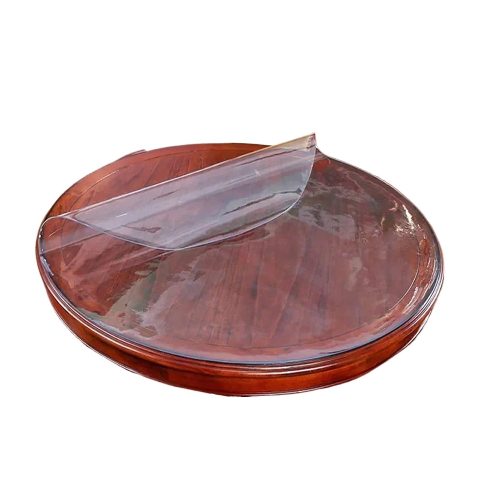 ZFIHAV 1pcs Round PVC Table Cloth Transparent Film Protection Pad Tablecloth Waterproof Oilprpoof Dining Kitchen Desk Protector for Tables(Round 50CM)