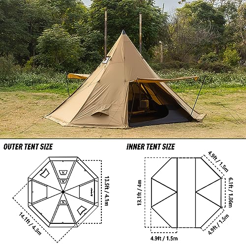 Carpa piramidal para camping POMOLY Bromance 70 para 6 personas miniatura 3