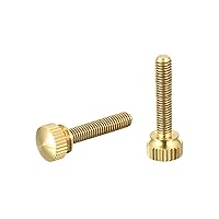 Vista 12 de uxcell 2 tornillos moleteados para el pulgar, pernos de hombro de latón M5x8mm, perillas de agarre escalonadas para PC, electrónicos, mecánicos