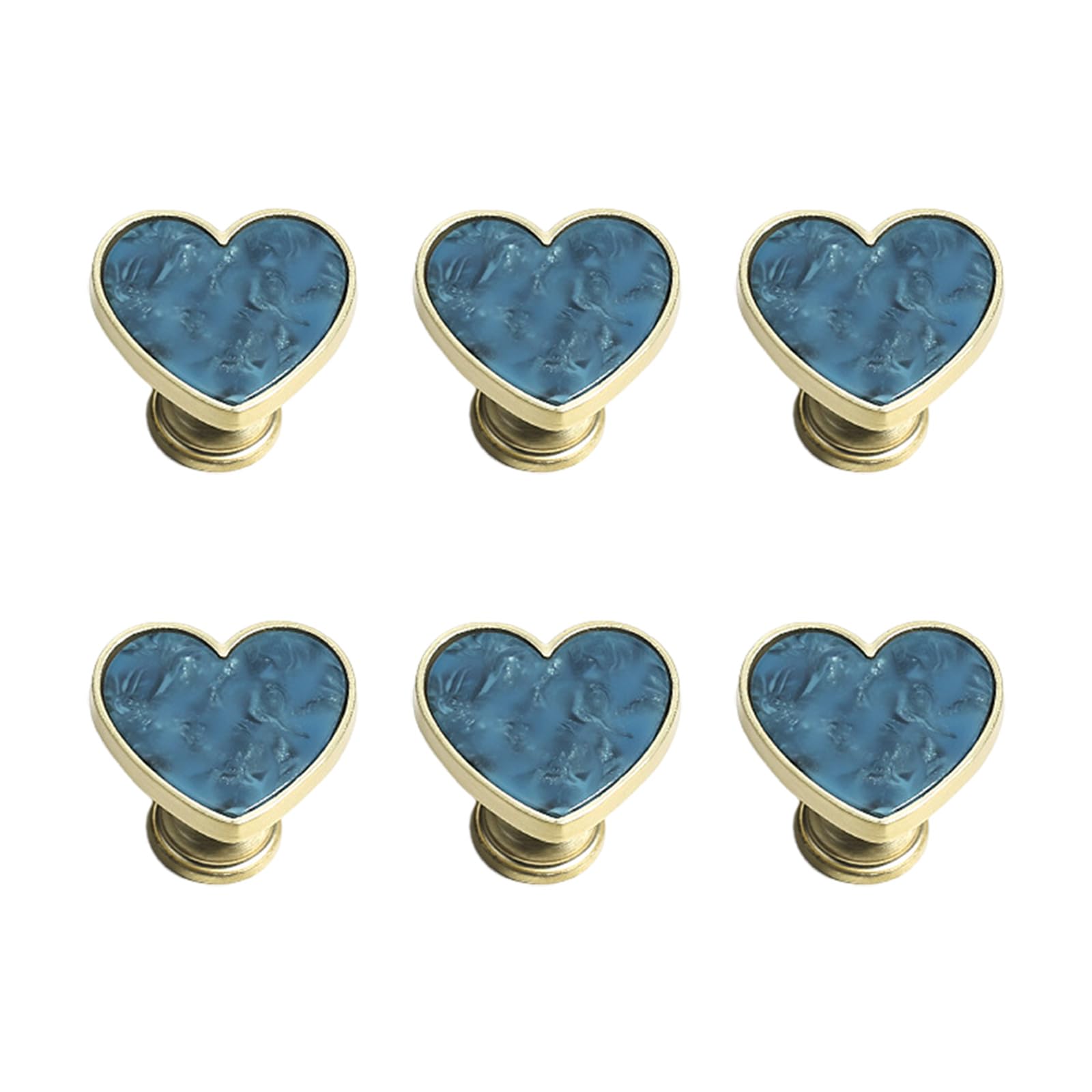 Zinc Alloy Heart Cabinet Knob Set of 6 Decorative Drawer Pull Hardware for Nightstands Dressers Cabinets and Doors Heart Cabinet Knobs Drawer Pull Set Dresser Hardware Nightstand Knobs Decorative Zinc
