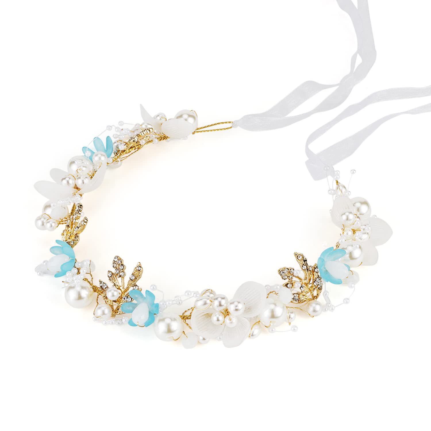Amazon.com : Didder Flower Headband Pearl Tiara and Crown 