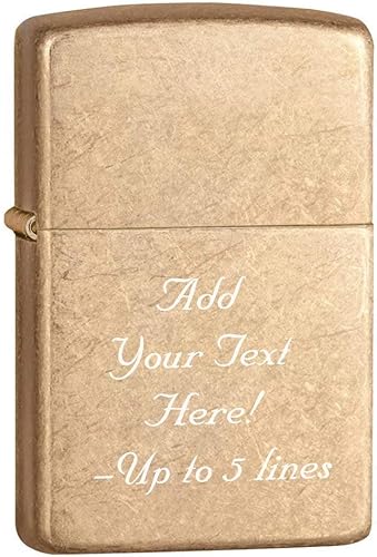 Vista 28 de Zippo Encendedor - Grabado de mensaje personalizado en latón Zippo encendedor (cepillo sólido 204)