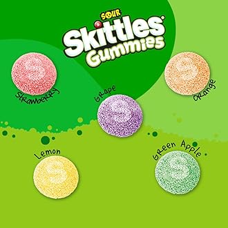 SKITTLES GUMMIES Sour Gummy Candy, Share Size Tart Sour Candy Mix, 3 Oz Per Bag, 15 Pack