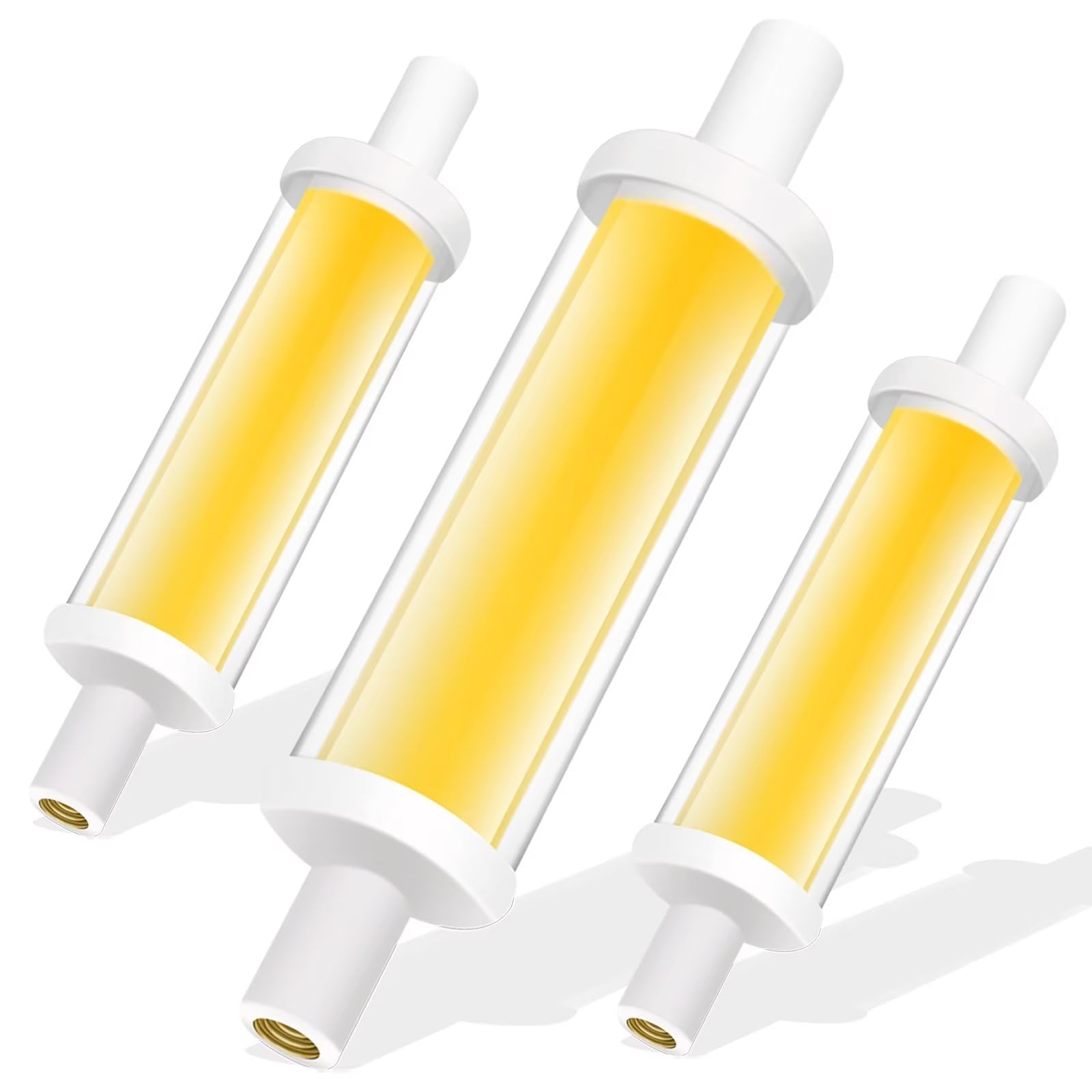 Homesally R7S LED Bulb 118mm 30W Warm White 3000K 3000LM, R7S 118mm LED COB Equivalent J118 300W Halogen Bulb, Non Dimmable, Beam Angle 360°, Flicker-free,Natural White 3Pcs,78mm 15w