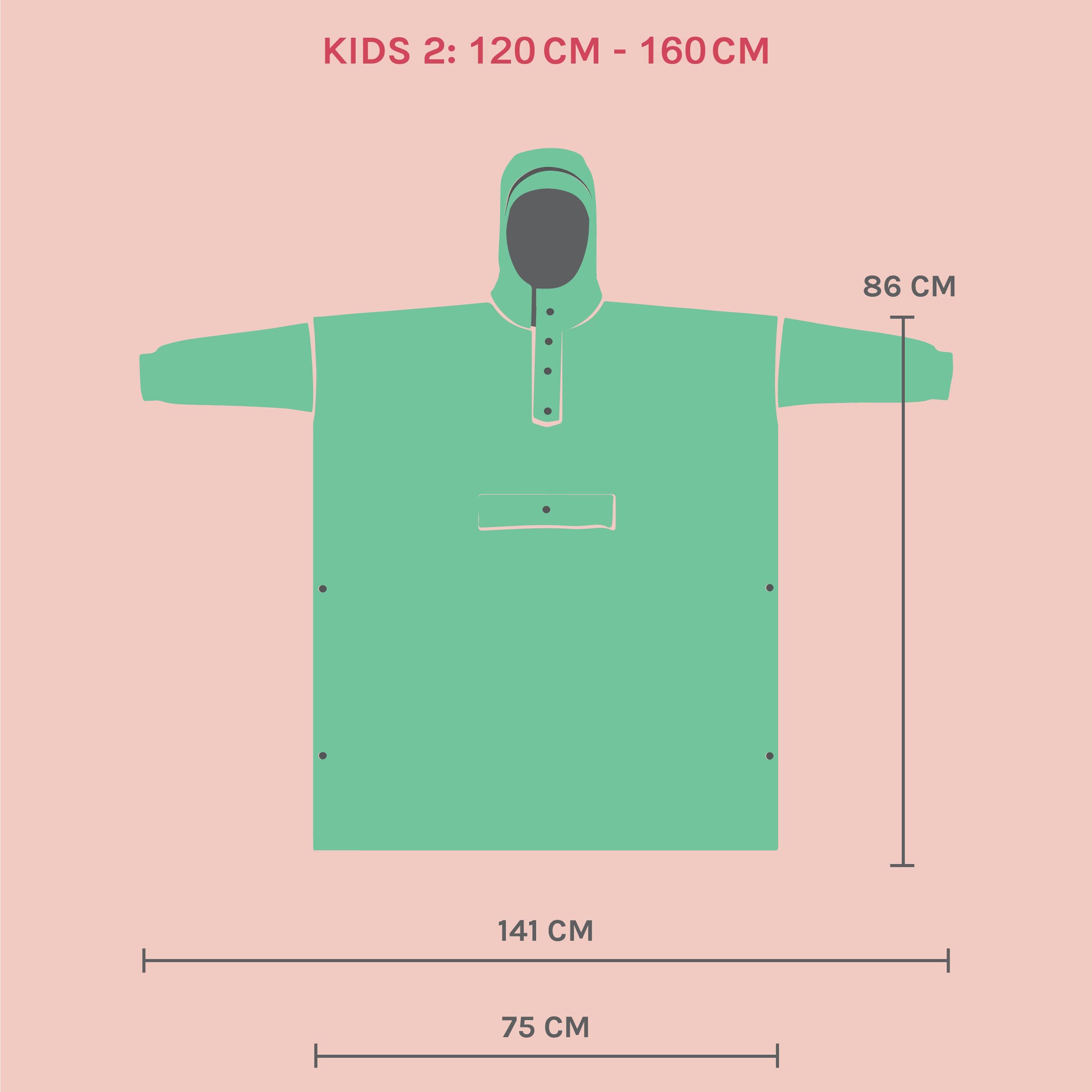 Rainkiss Poncho de pluie pour enfants - Imperméable - Sans PFAS - 100-120 cm - Rose - 100 % polyester recyclé - Design : Rose Panther