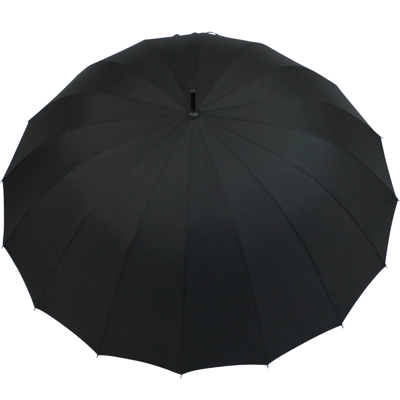iX Brella Ombrello a bastone, 16 stecche, in full-fiber, con apertura automatica, super stabile, colore nero, nero (Nero) - 84001