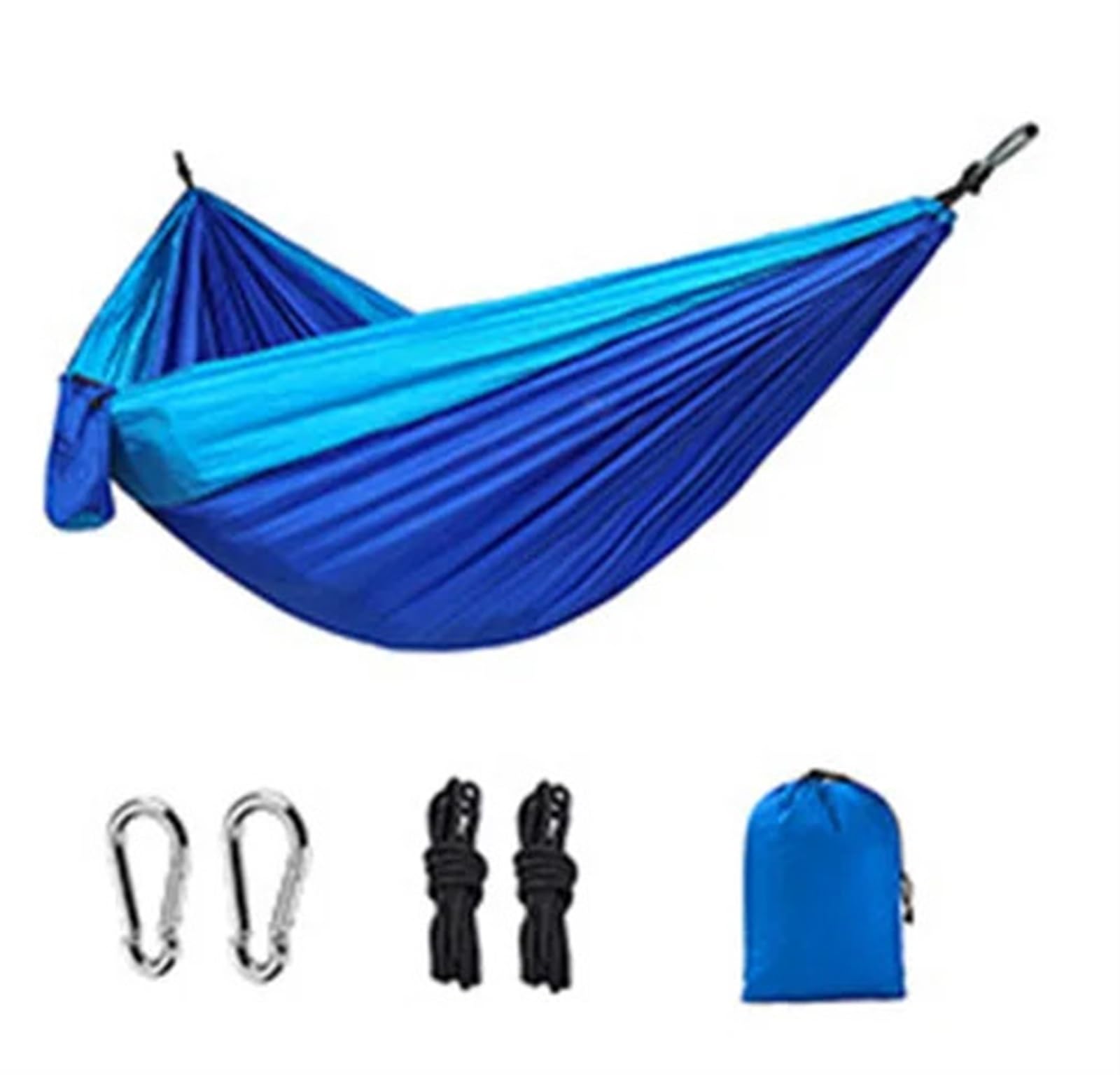 Amaca portatile da campeggio per 2 nylon paracadute tessuto leggero appeso altalena per spiaggia giardino escursionismo semplice doppia amaca per relax all'aperto