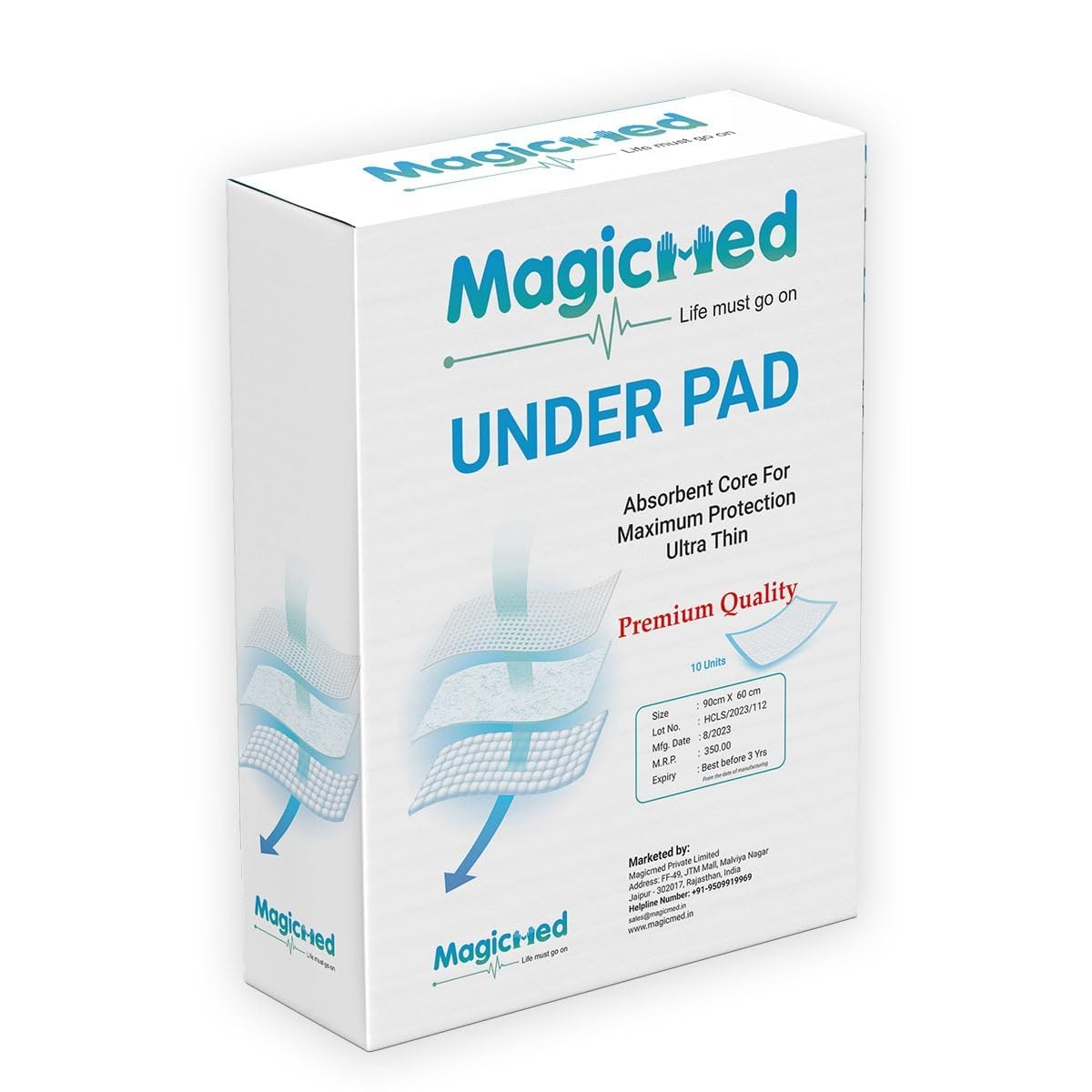 Magicmed Premium Underpads ,White, 5-Layer Absorbency, Waterproof Protection for Adults, Super Soft Polymer, Ideal for Incontinence, Bed Wetting & Senior Care Pack of 2 (B0D3QHT4HR) Amazon Price History, Amazon Price Tracker