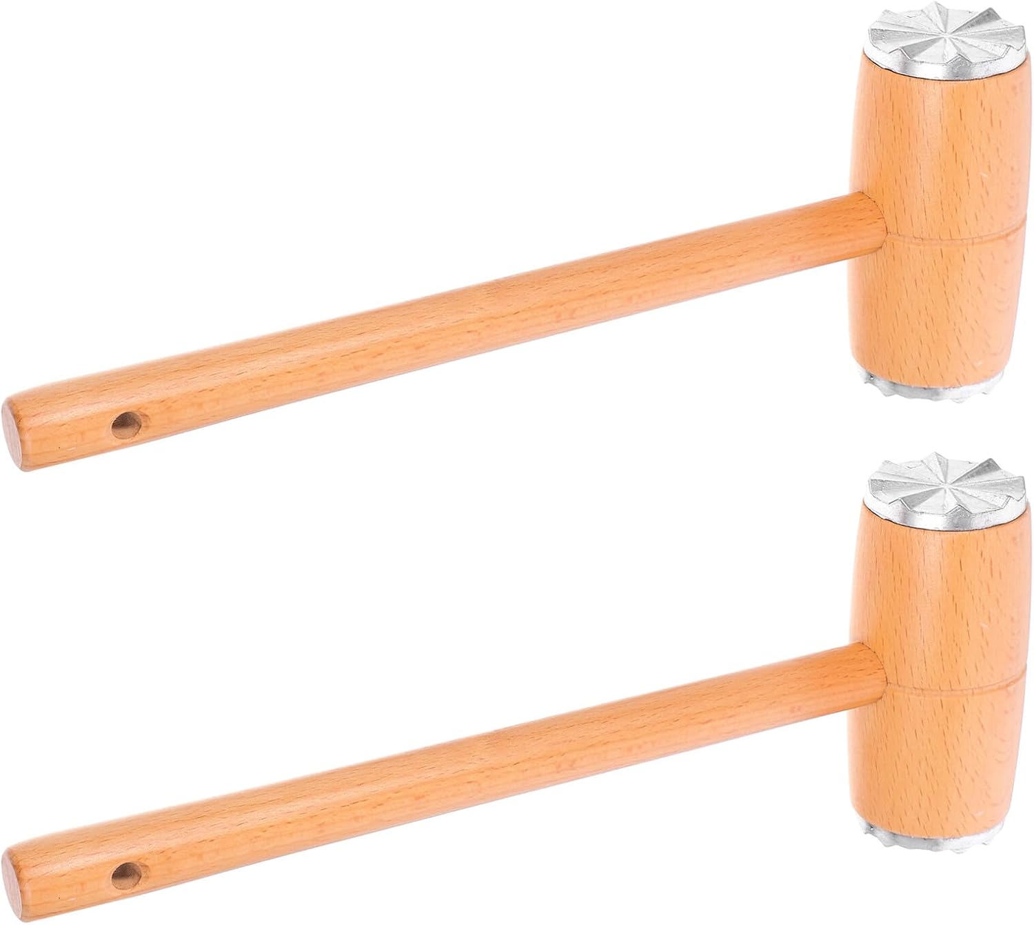 2pcs Wooden Meat Tenderizer Mallet Set Beef Mallet Garlic Pounder Kitchen Tool for Tenderizing Steak Poultry and Chicken Cutlet