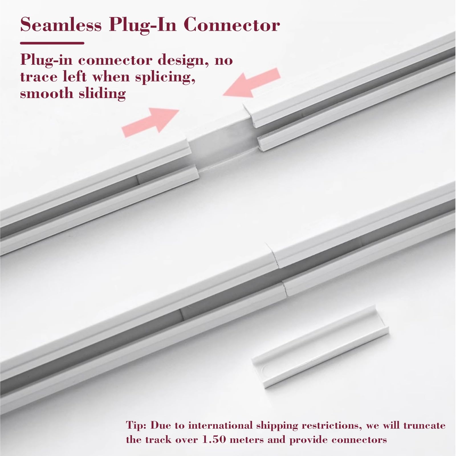 Tringle à rideaux adhésive sans perçage 0,30 m à 6 m pour portes et douches, tringle de séparation, facile à installer (blanc, 400 cm de longueur totale)