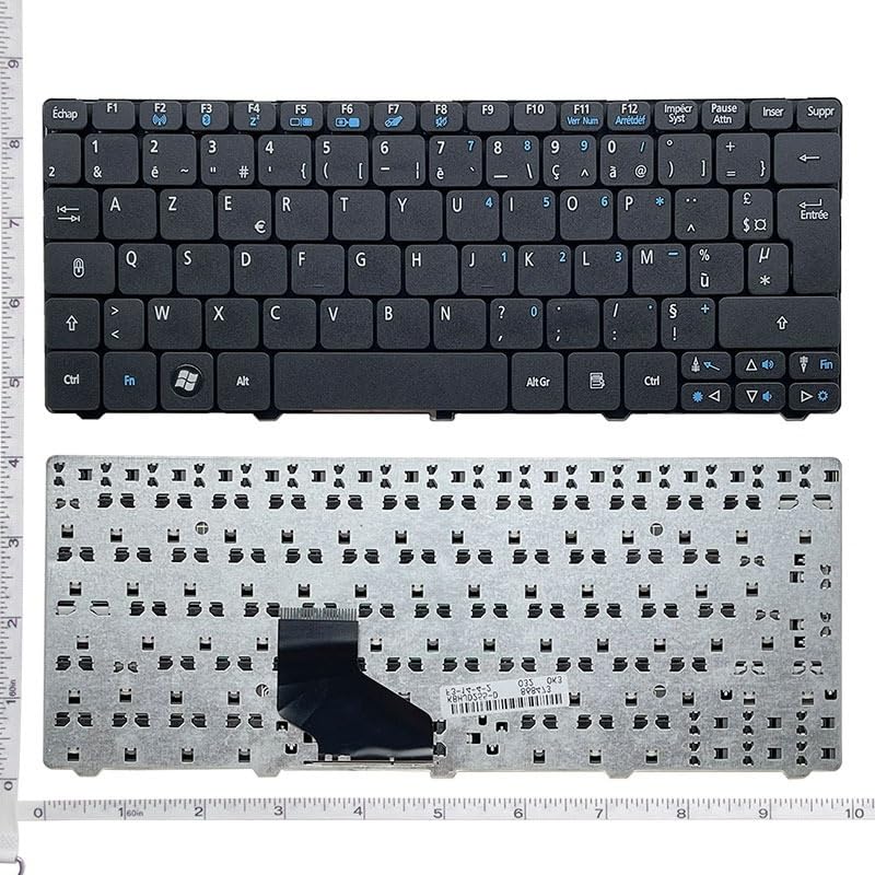 US/UK/RU/BR/SP/FR Keyboard for Acer for D255 D256 D257 D260 D270 D271 N55C ZH9 ZE6 E350 ONE 522 533 532G 532H 521 AO522 eMD350 EM350 Easy to Replace(FR Black)