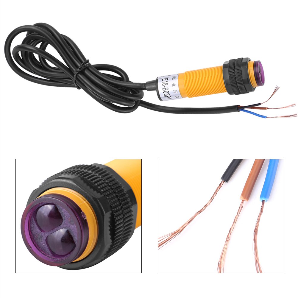 Marhynchus Przełącznik czujnika fotoelektrycznego na podczerwień PNP 3 przewody 6-36 V DC 300 MA z odległością wykrywania 5-30 cm dla automatyki przemysłowej i timera obrotomierza