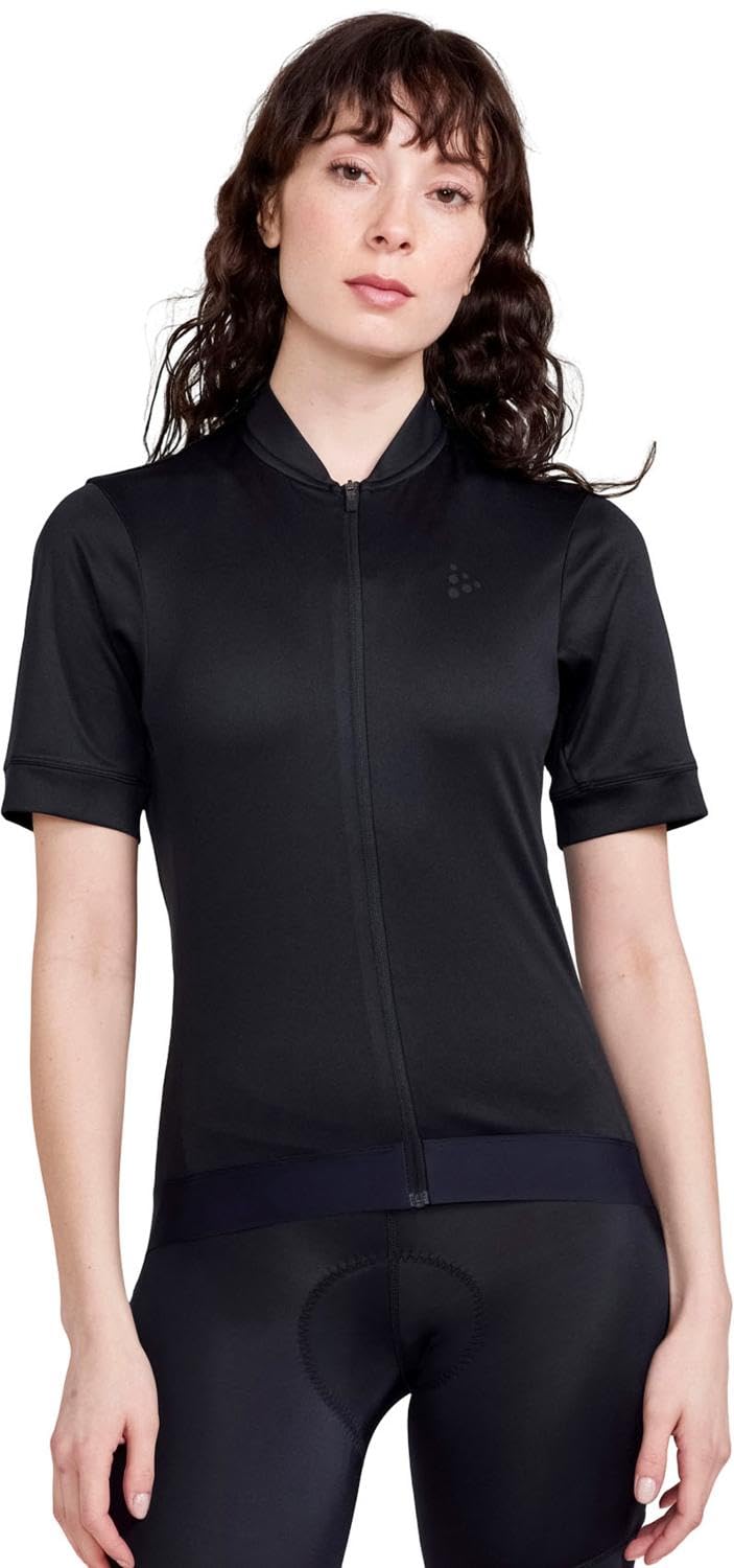 Craft Core Essence Jersey Regular Fit W Black S Maglietta da Ciclismo, Nero, S Donna