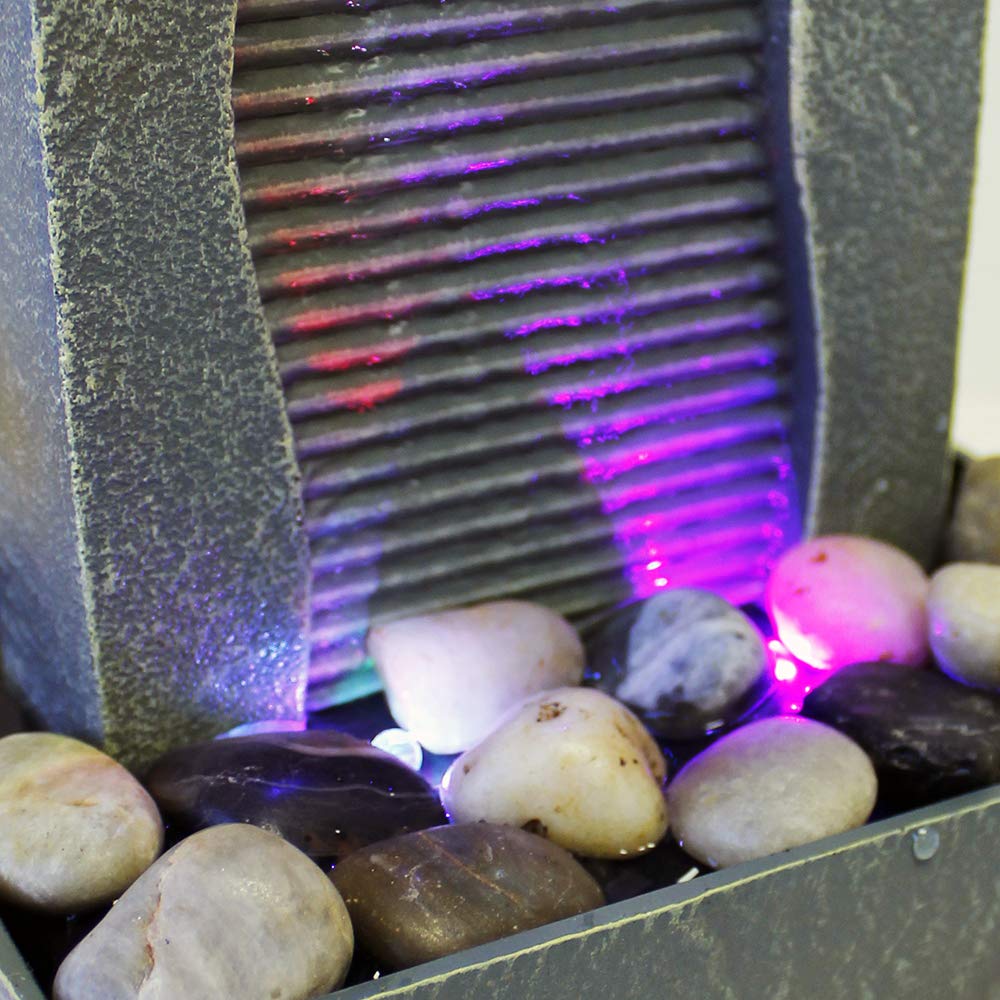 11" H Raining Slate Color Changing LED Fountain (Adapter Included)