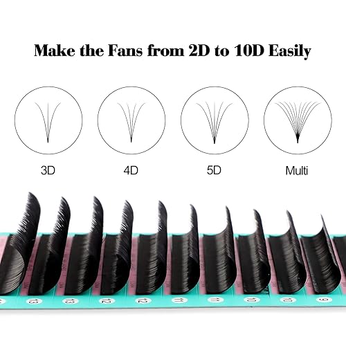 Miniatura 3 de Extensiones de pestañas tipo easy fan rizo C 0.07 con volumen y aspecto tupido instantáneo 3D 4D 5D 6D 7D 10D, pestañas de volumen ruso y de