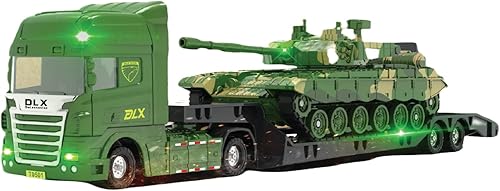 Miniatura 18 de ZUKULIFE Conjunto de juguetes de camión de construcción, vehículos de sitio, excavadora de camión de plataforma plana, remolque, regalo