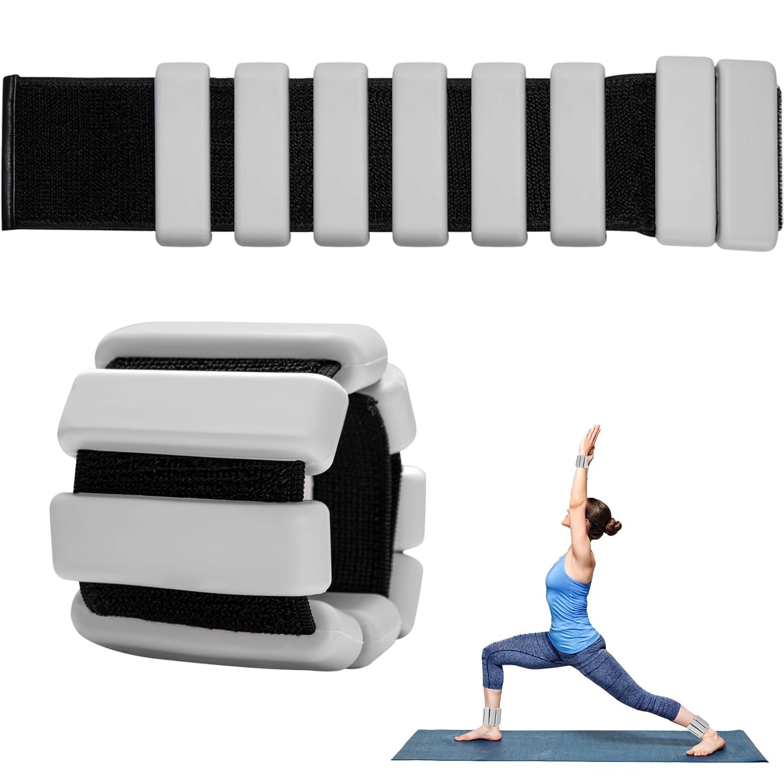 2PCS Wrist & Ankle Weights, Wearable Arm & Leg Weights for Women & Men, Adjustable Wrist Ankle Weights for Walking, Yoga, Swimming, Gym(1lb / 2lb Each)-image-35