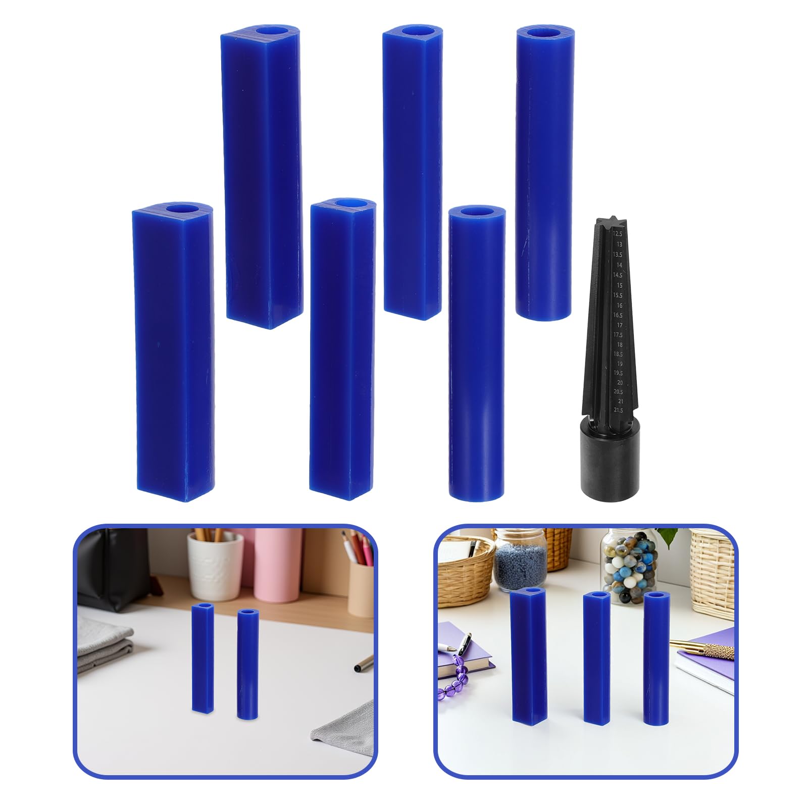 SUPVOX Tubo Cera Blu per Anello, Set 7 Pezzi per Modellazione | Taglio Fluido e Incisione Precisa, Uso in Studio e Fusione Gioielli, per Hobbyisti e Studenti