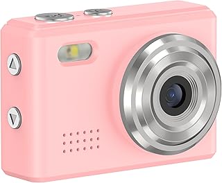 miniカメラ デジタルカメラ 小型デジタルカメラ スマホに送れる 固定焦点 約100万画素 720P HD 動画 0.96インチ液晶画面 USB Type-C Android microSDカード コンパクト 軽量 初心者向け 子供 (ピンク) SMC01-PK