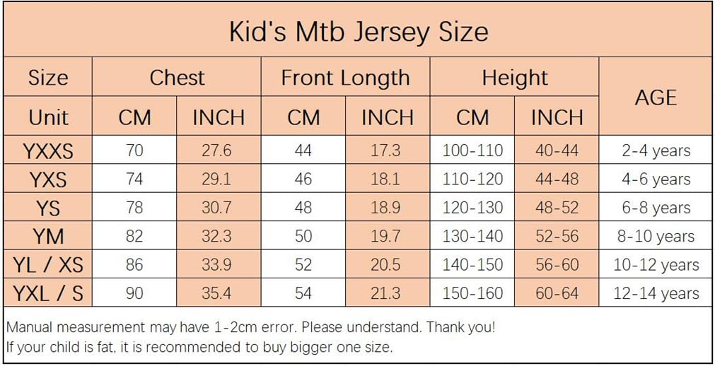 Hotlion Maillot de cyclisme à manches longues pour enfants de 4 à 14 ans - Chemises de motocross pour garçons et filles