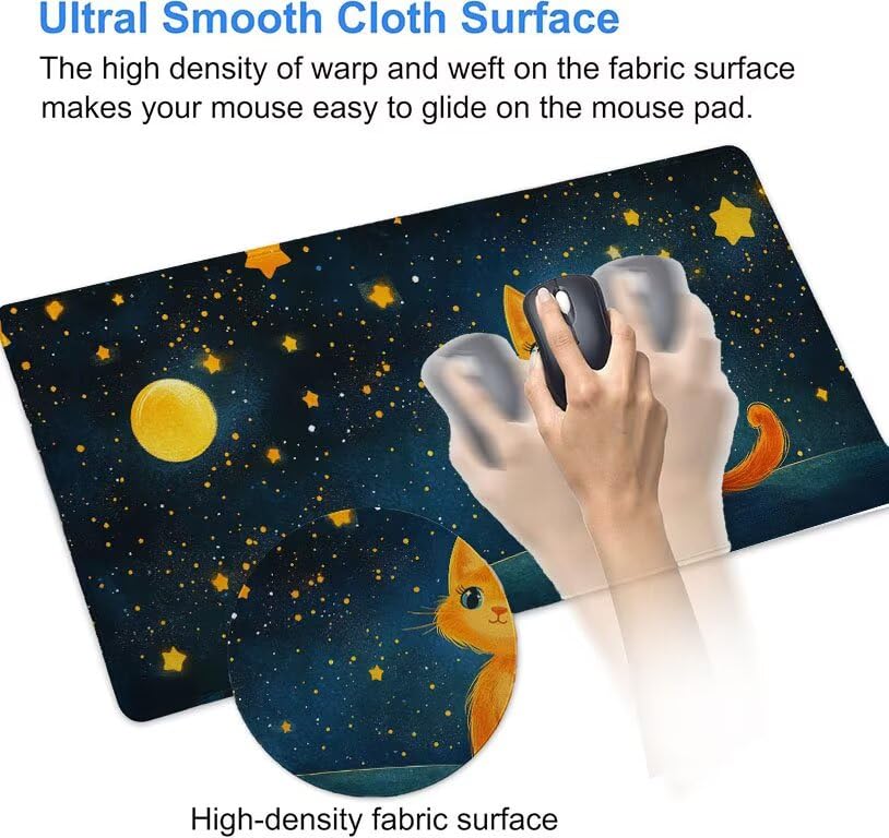 Tapis de souris gaming imperméable à bords cousus renforcés