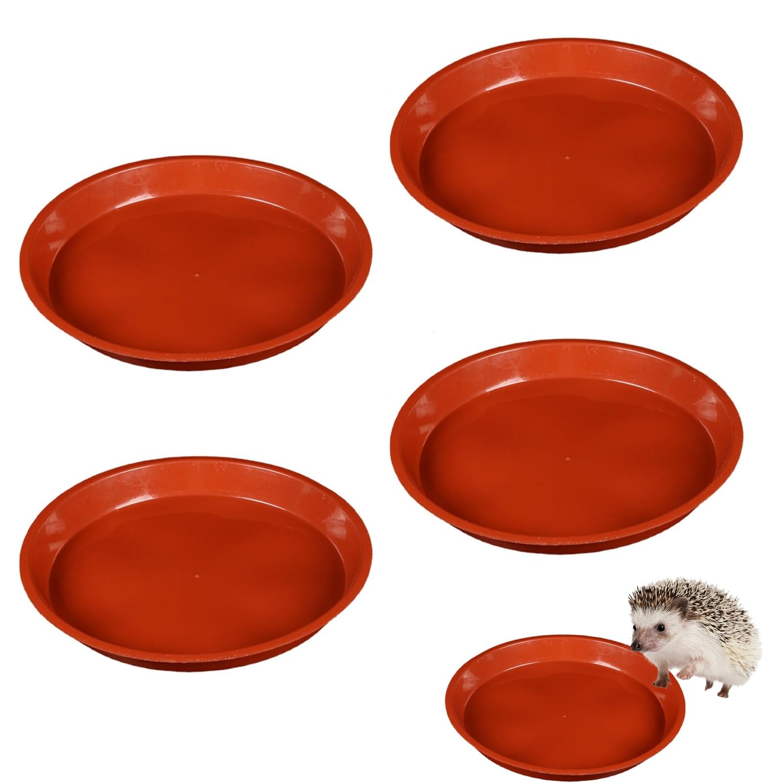 4 Pcs Hedgehog Food And Water Bowls, Rabbit Food Bowl Birds Hedgehog Feeding Station With Low-Profile Design, Indoor or Outdoor Use(14cm Width, 1.9cm Deepth)