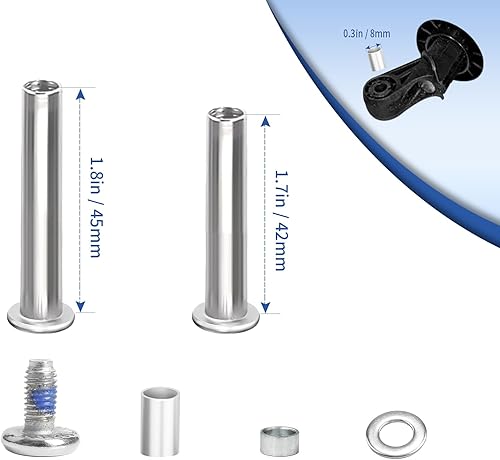 Miniatura 4 de ASUNTOM Juego de reparación de ruedas giratorias de equipaje, 4 piezas, rueda giratoria de 2.4 pulgadas2.362 in, rueda giratoria de 0.59