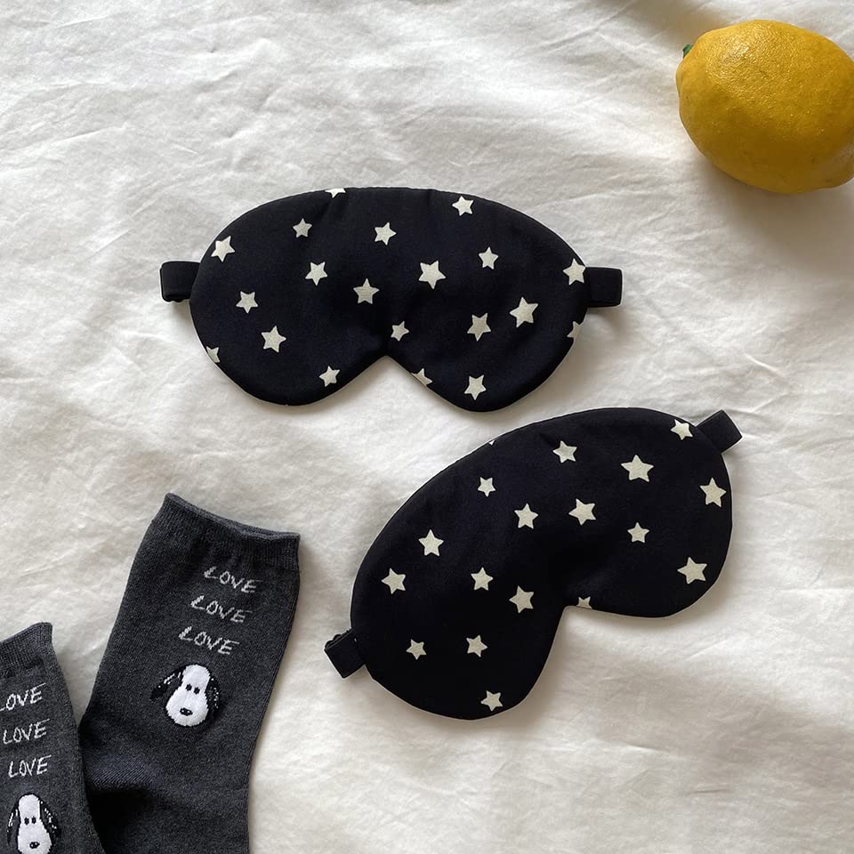 Máscaras para dormir Zero Eye Pressure Blackout pa Máscara de ojos con estampado de estrellas, protección for los ojos, seda pura, antifatiga