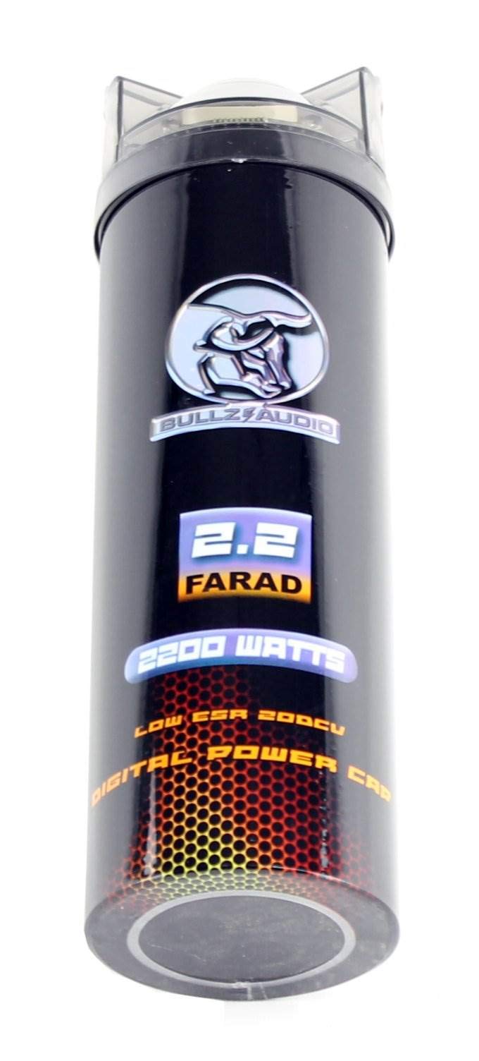 (2) BULLZ AUDIO 2200W 12V BCAP 2.2 Digital Car Power Farad Capacitors | BCAP2.2