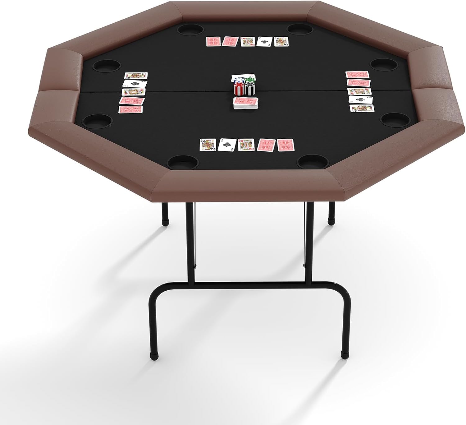 Mesa de poker octagonal plegable para 8 jugadores miniatura 1