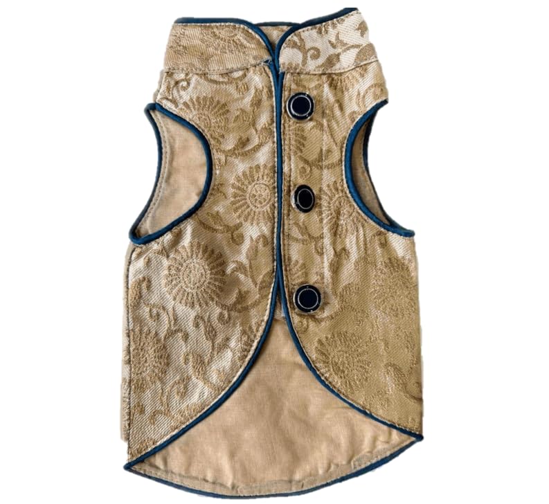Waggy Fits Traditional Dog Sherwanis - Perfect for Weddings and Celebrations, Dog Clothes, pet cosutme, Indian pet Clothing, Dog Jacket | Yellow Blue