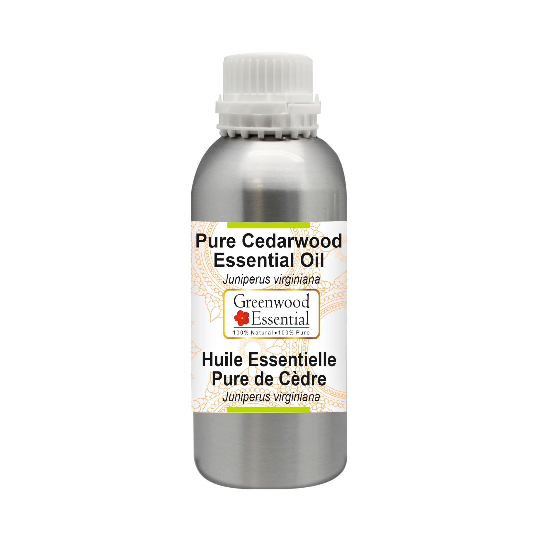 Greenwood Essential Olio essenziale di legno di cedro puro (Juniperus virginiana) Distillato a Vapore di Grado Terapeutico Naturale 630ml (21,3oz)