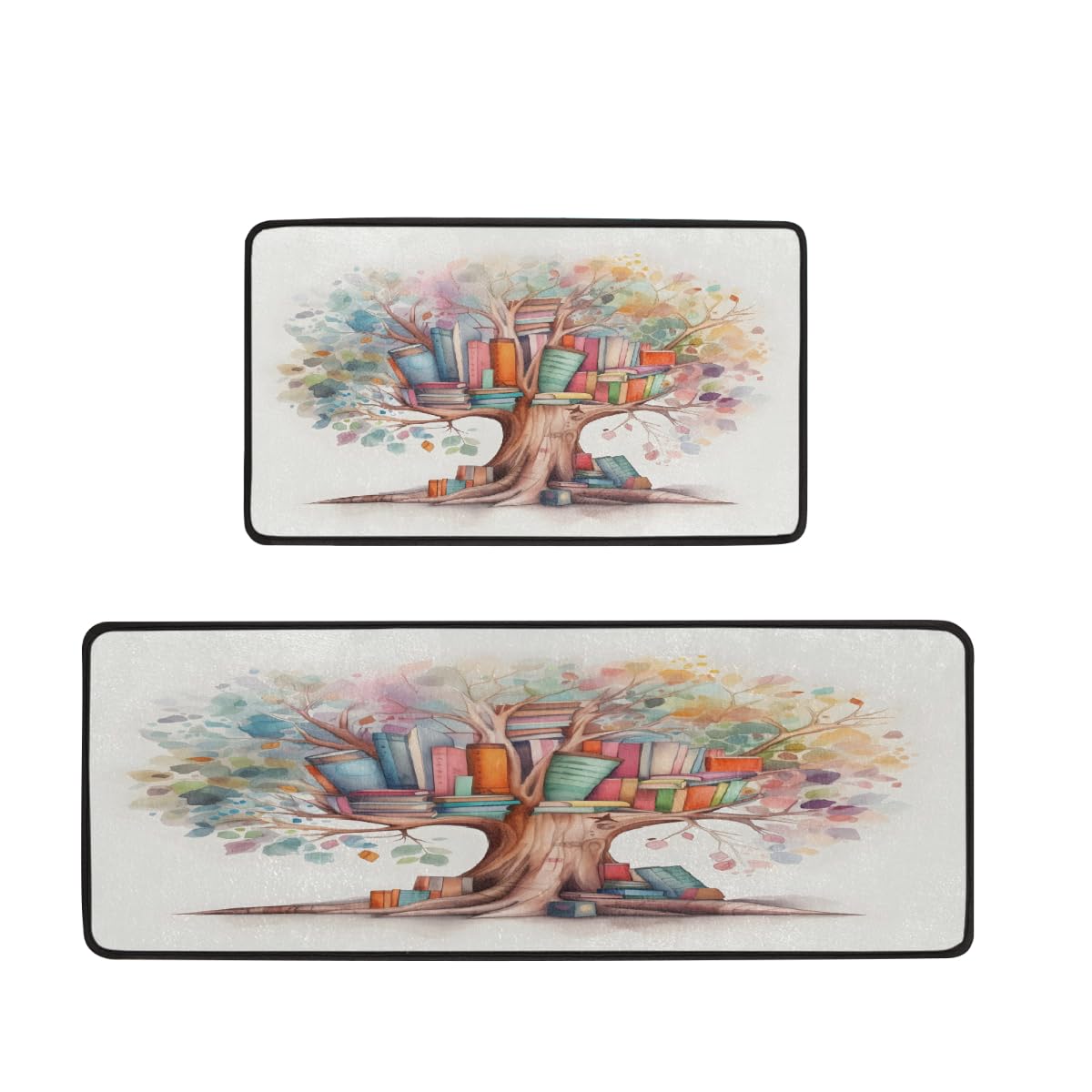 Alfombrillas de cocina con diseño de árbol de libros y espuma viscoelástica suave
