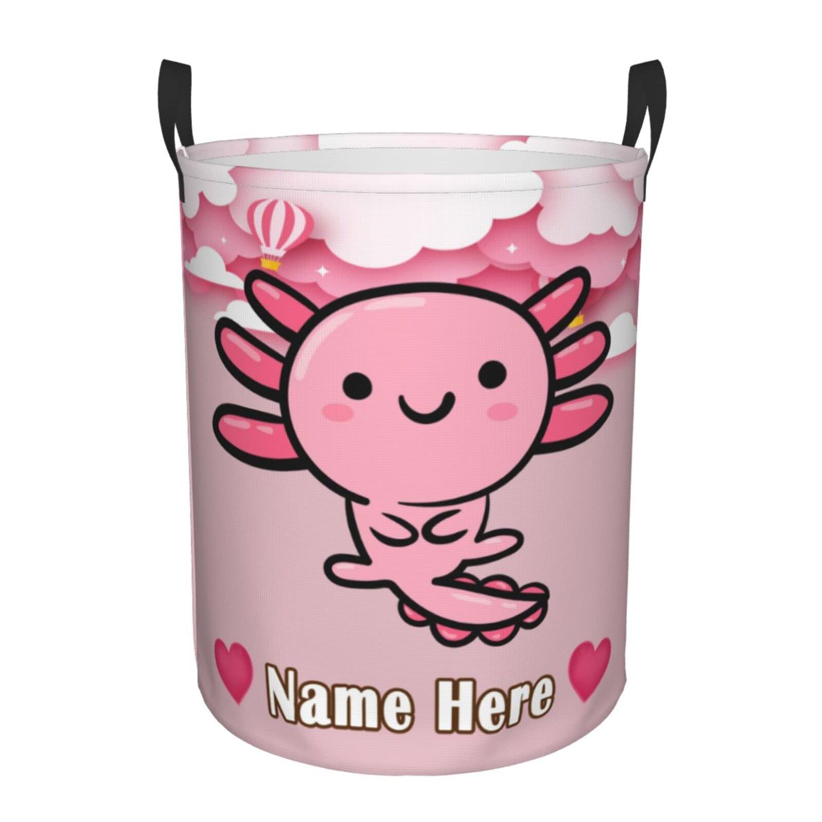 Personalized Axolotl Laundry Baskets Custom Laundry Hamper Storage Bin