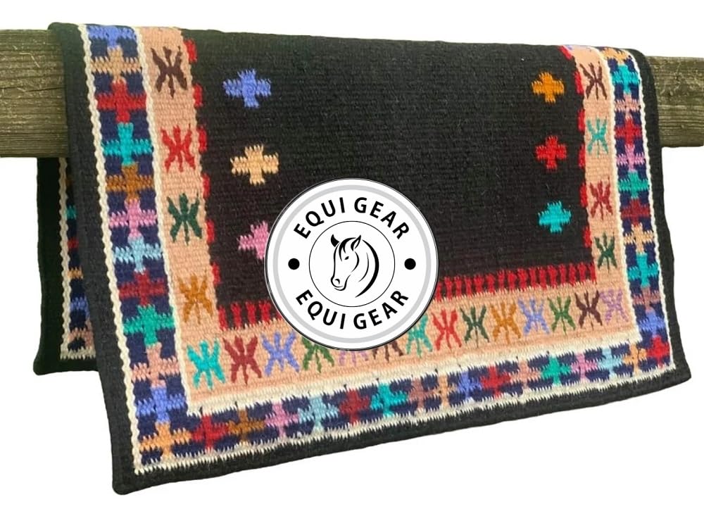 Horse Western Ranch Sottosella/Coperta da sella Western in lana neozelandese con imbottitura in lana con sensore Flex (personalizzazione disponibile) AS49 (34" x 40")